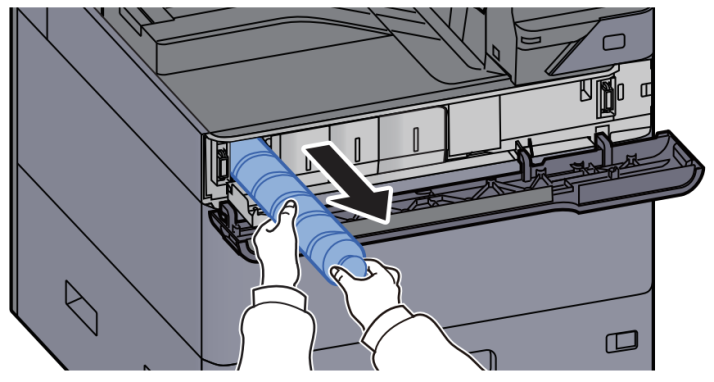 Remove the empty toner container