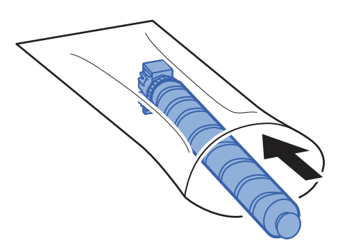 Place used toner container into plastic waste bag