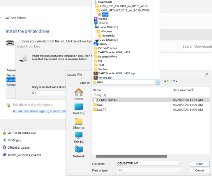 Windows Have Disk driver selection